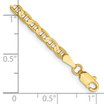 14k 3mm Concave Anchor Chain Anklet - Product Photo