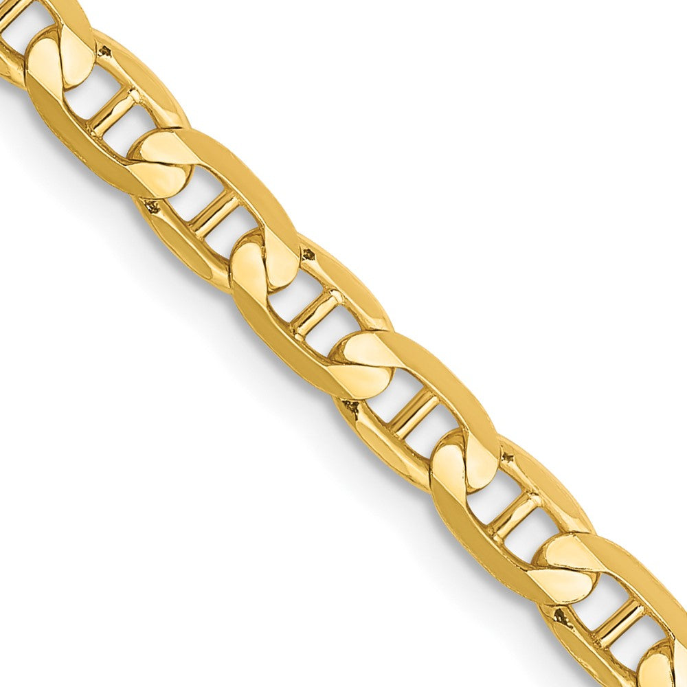 14K Yellow Gold 3.75mm Concave Anchor Chain Necklace 16"-26"