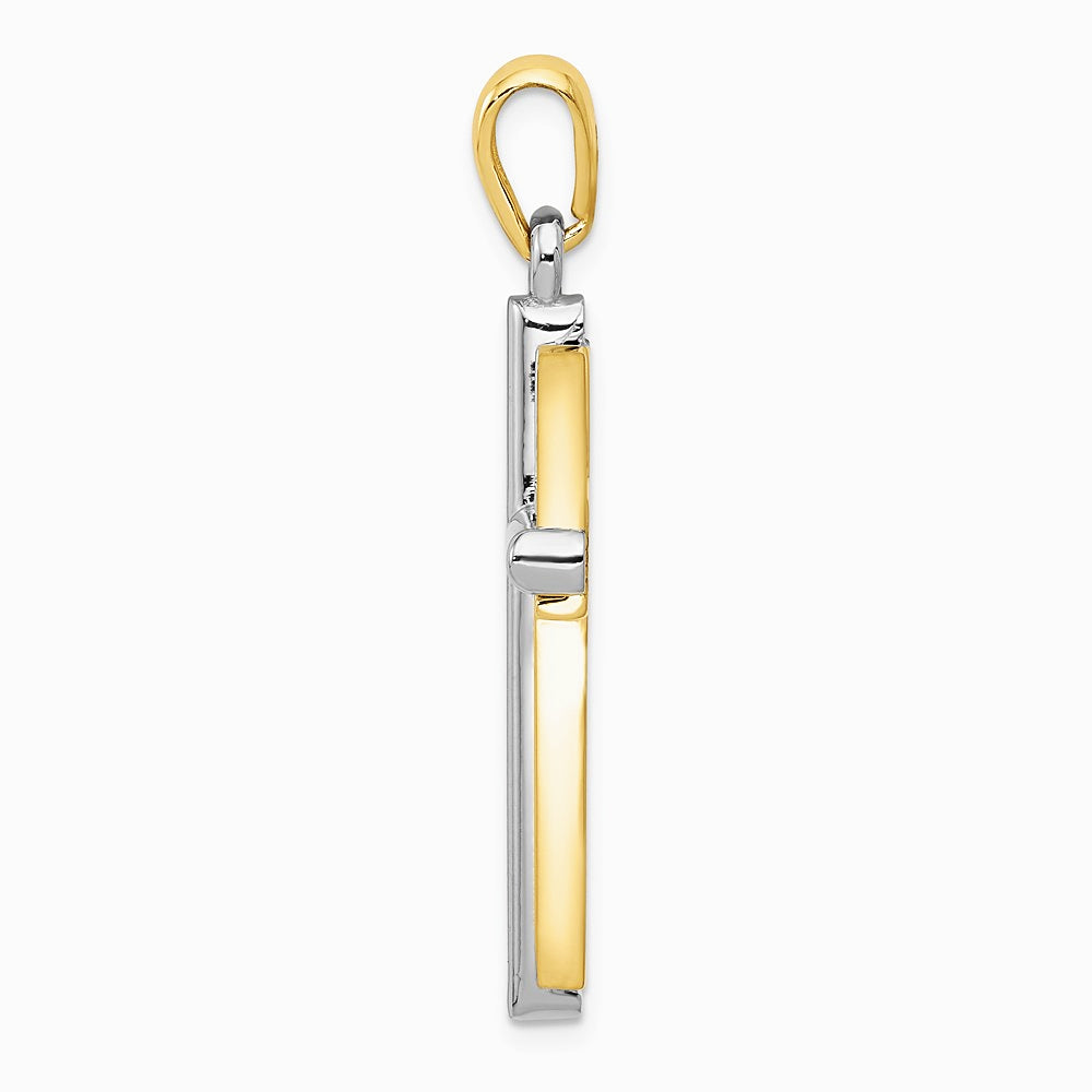 10K / 14K Two-tone Cross Pendant - Product Photo