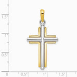 10K / 14K Two-tone Cross Pendant - Product Photo