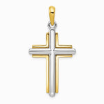 10K / 14K Two-tone Cross Pendant - Product Photo