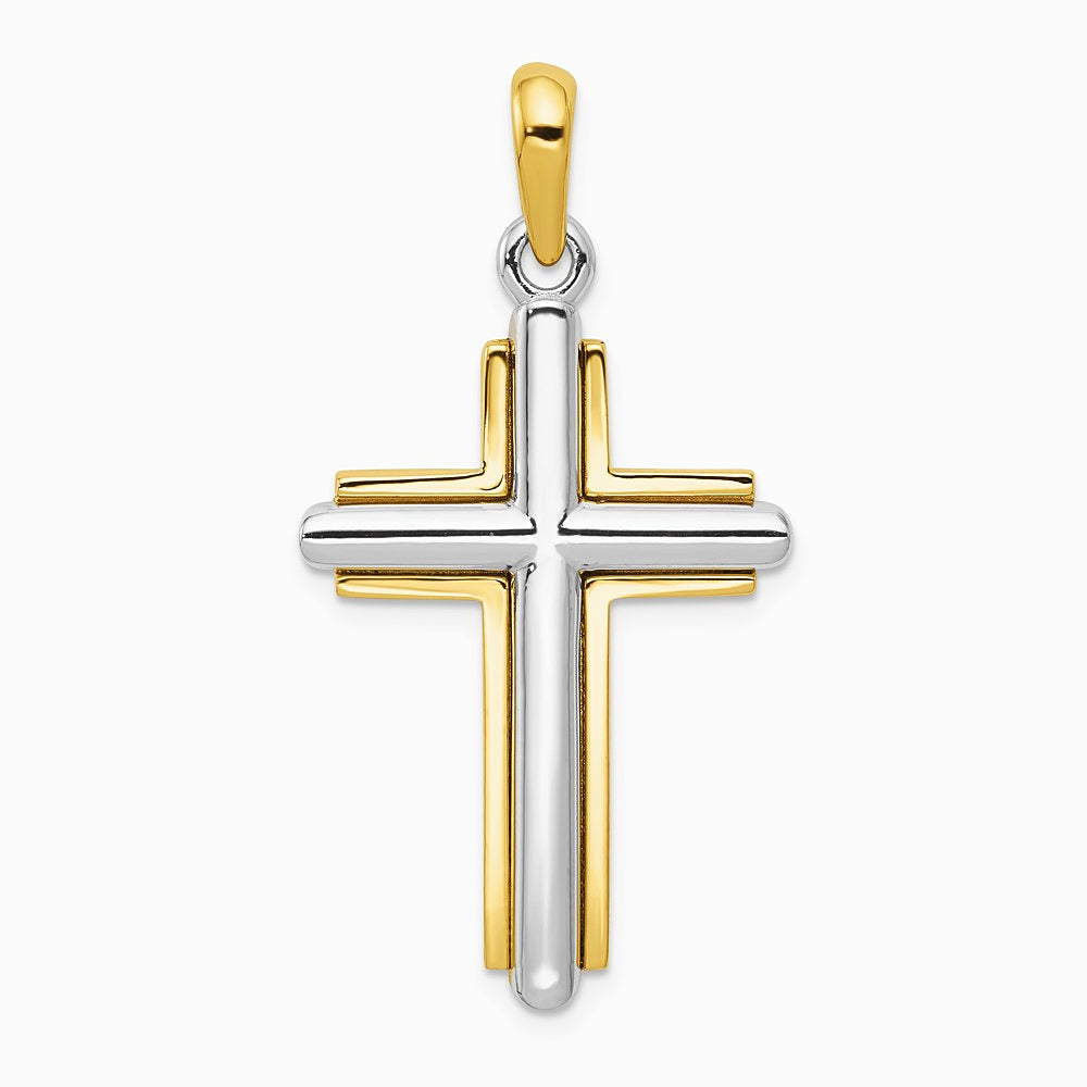 10K / 14K Two-tone Cross Pendant - Product Photo