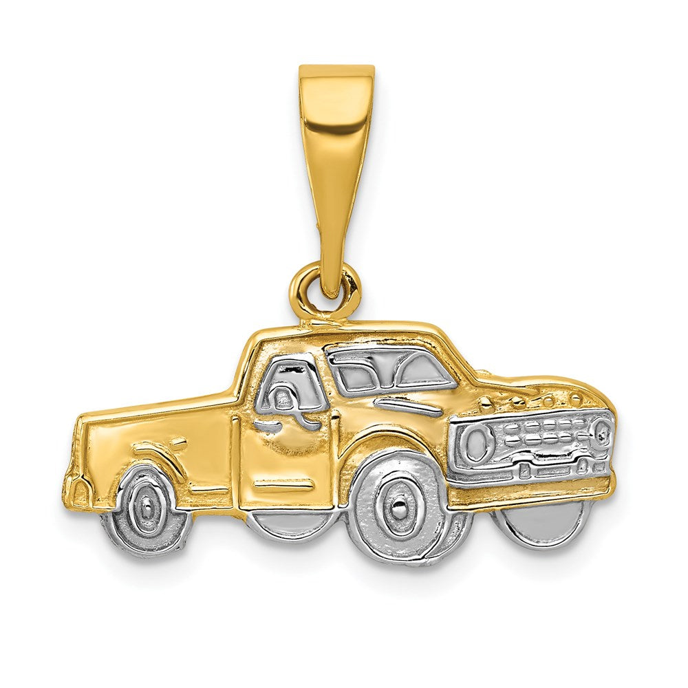 14k w/Rhodium Pick-up Truck Pendant - Product Photo