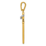 14K Two-Tone Cross with Crown of Thorns Pendant - Product Photo