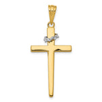 14K Two-Tone Cross with Crown of Thorns Pendant - Product Photo