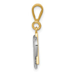 14K Two-Tone Star of David Heart Pendant - Product Photo