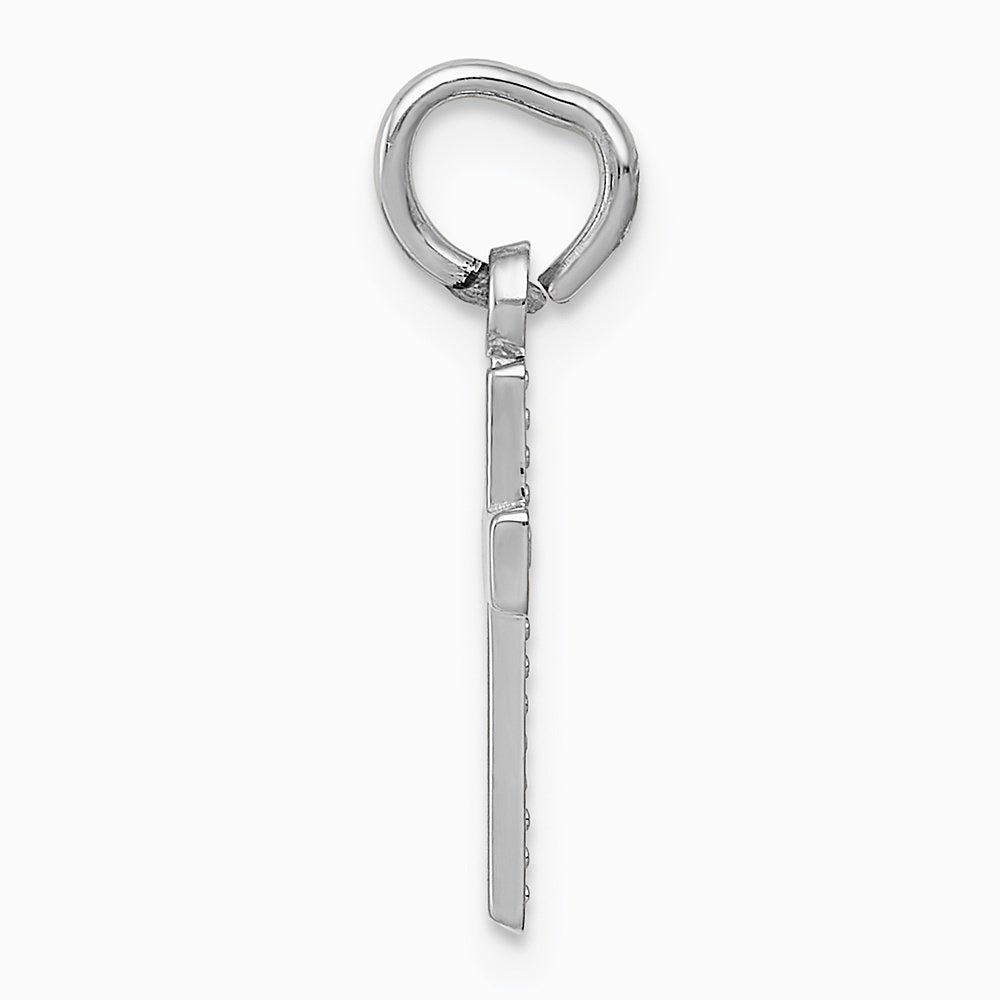 10K / 14K White Gold Cross Charm - Product Photo