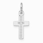 10K / 14K White Gold Cross Charm - Product Photo
