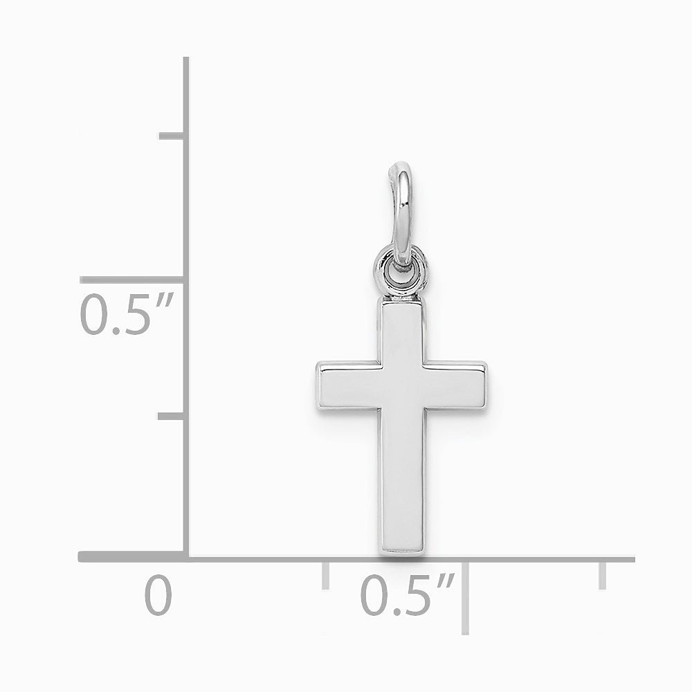 10K / 14K White Gold Cross Charm - Product Photo