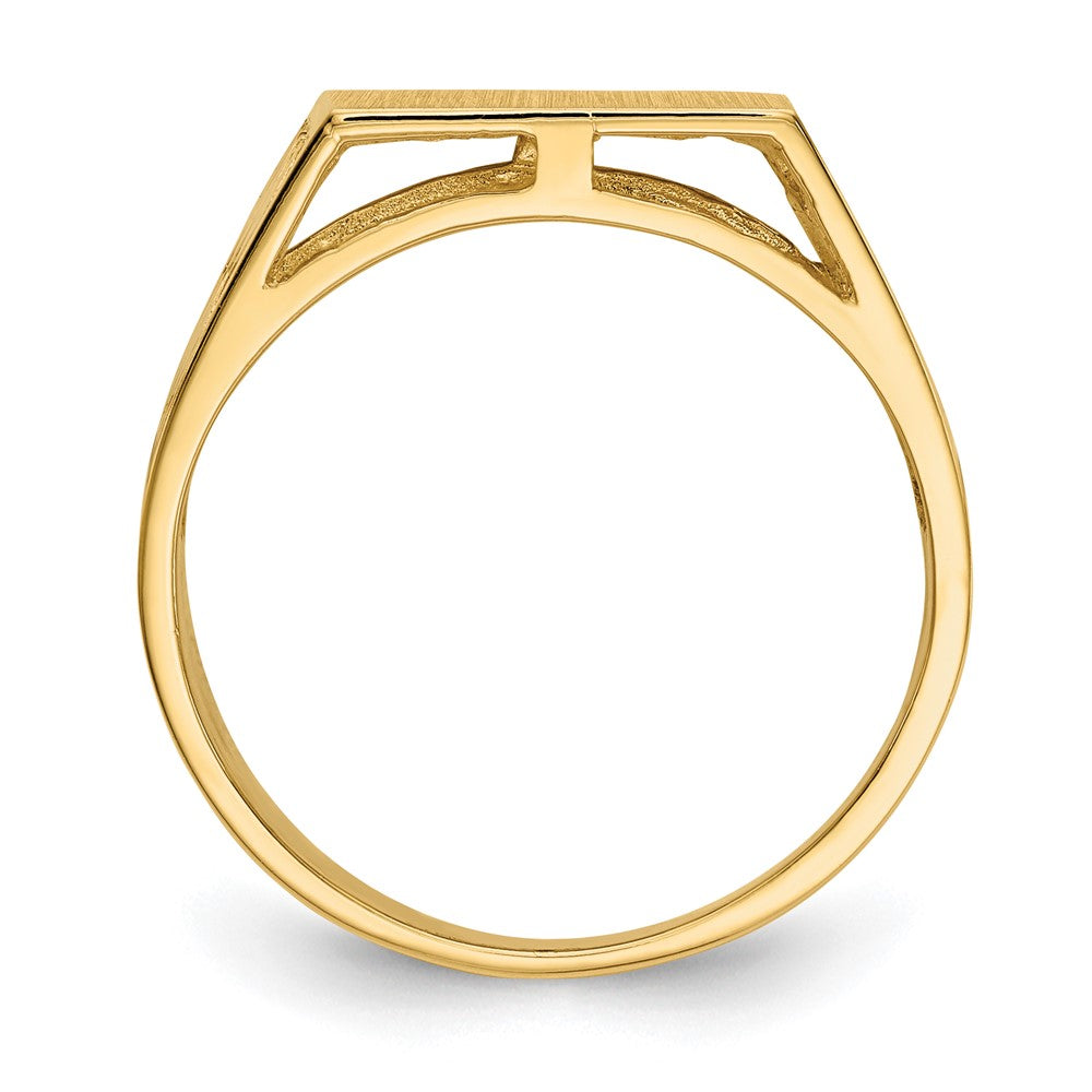 14k 12.5x12.0mm Open Back Mens Signet Ring - Product Photo