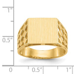 14k 12.5x12.0mm Open Back Mens Signet Ring - Product Photo
