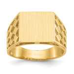 14k 12.5x12.0mm Open Back Mens Signet Ring - Product Photo
