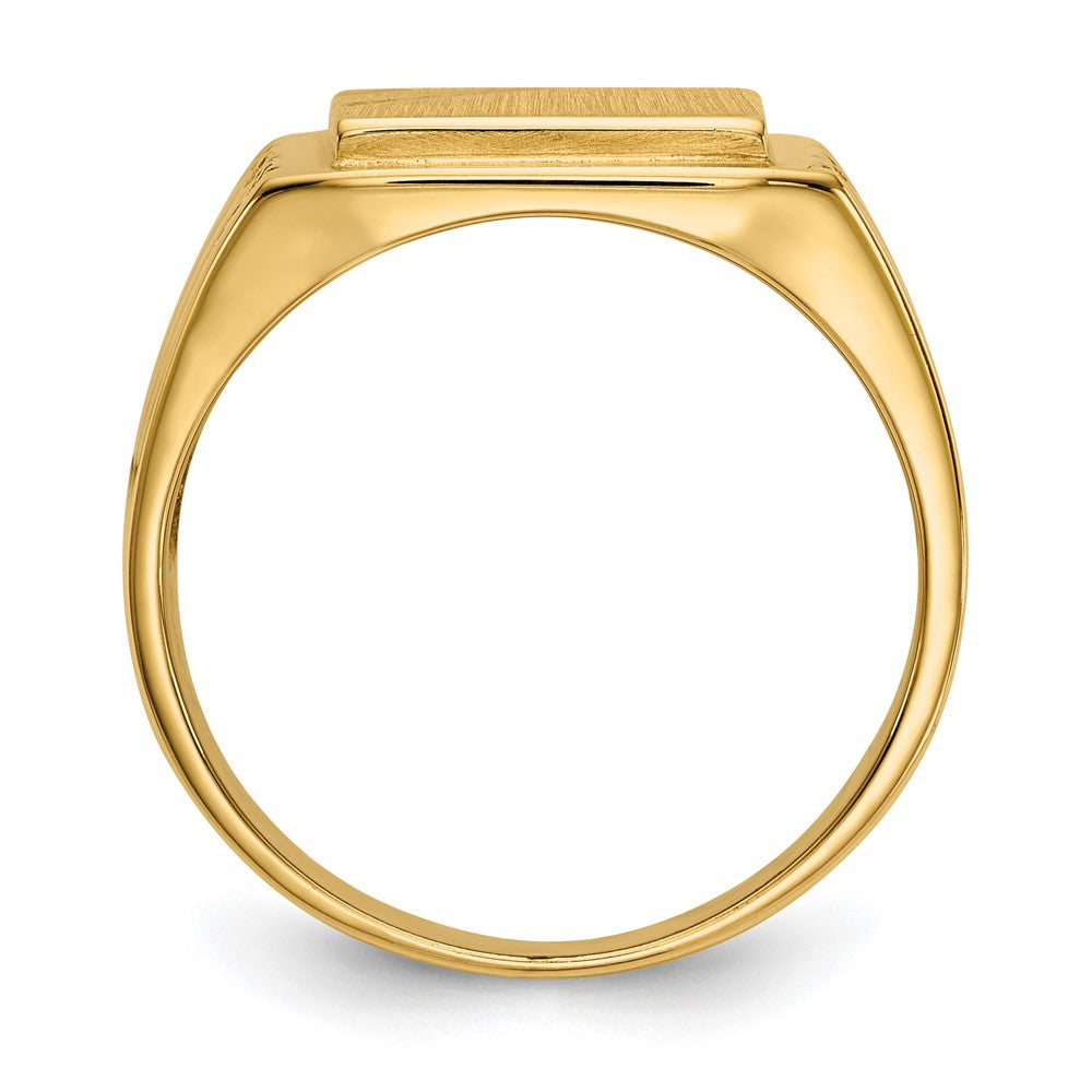 14K Yellow Gold 11.5x11.0mm Open Back Mens Signet Ring - Product Photo