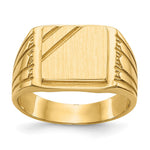 14K Yellow Gold 11.5x11.0mm Open Back Mens Signet Ring - Product Photo