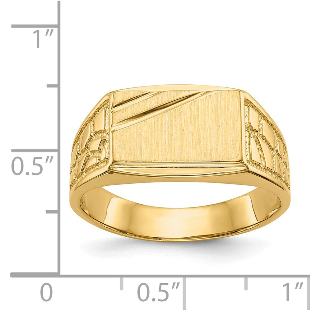14k 13.0x8.5mm Open Back Mens Signet Ring - Product Photo