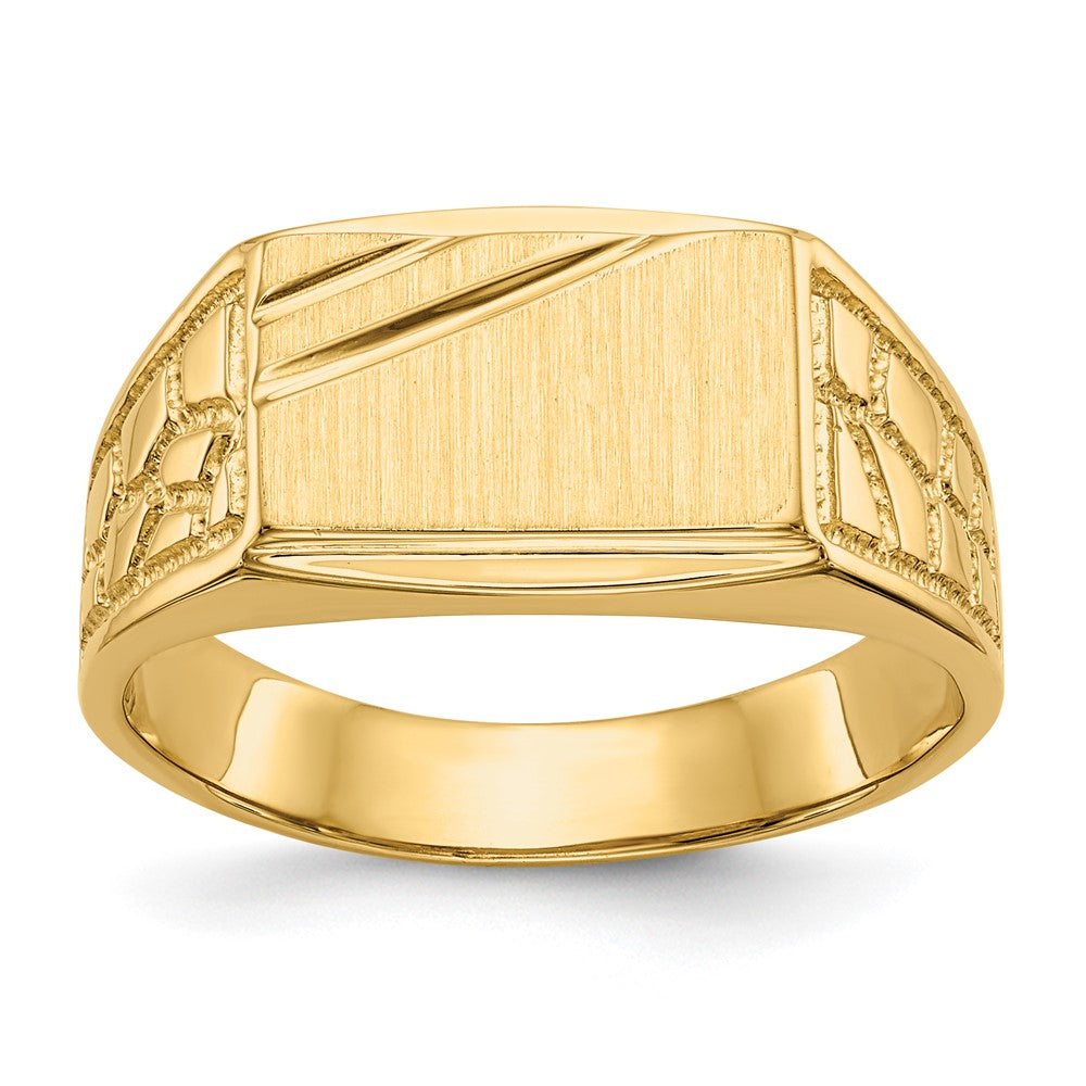14k 13.0x8.5mm Open Back Mens Signet Ring - Product Photo