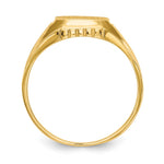 14k 9.0x9.0mm Open Back Floral Signet Ring - Product Photo