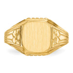 14k 9.0x9.0mm Open Back Floral Signet Ring - Product Photo