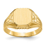 14k 9.0x9.0mm Open Back Floral Signet Ring - Product Photo