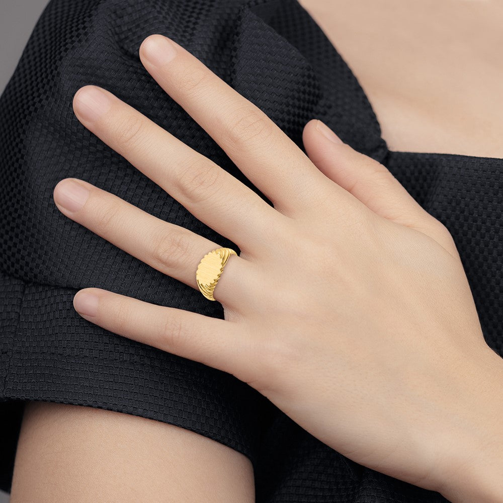 14k 10.0x7.5mm Open Back Signet Ring - Product Photo