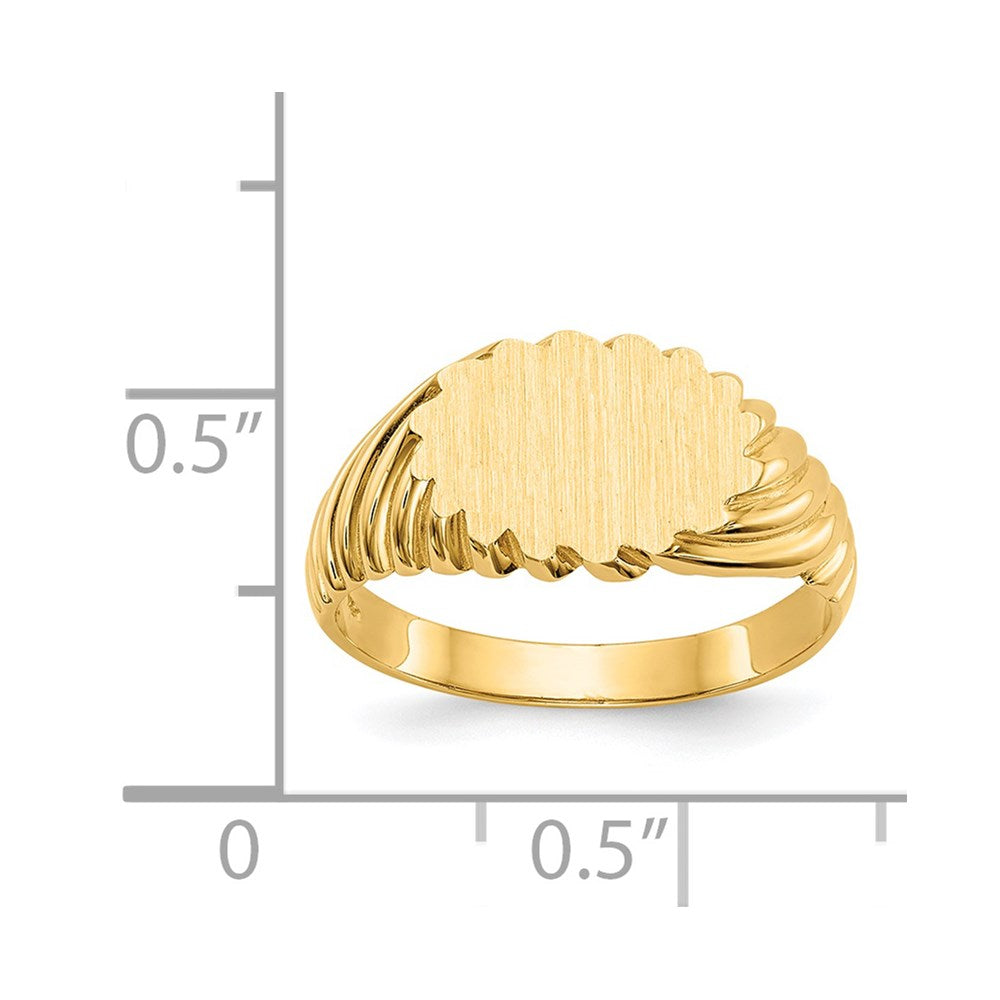 14k 10.0x7.5mm Open Back Signet Ring - Product Photo