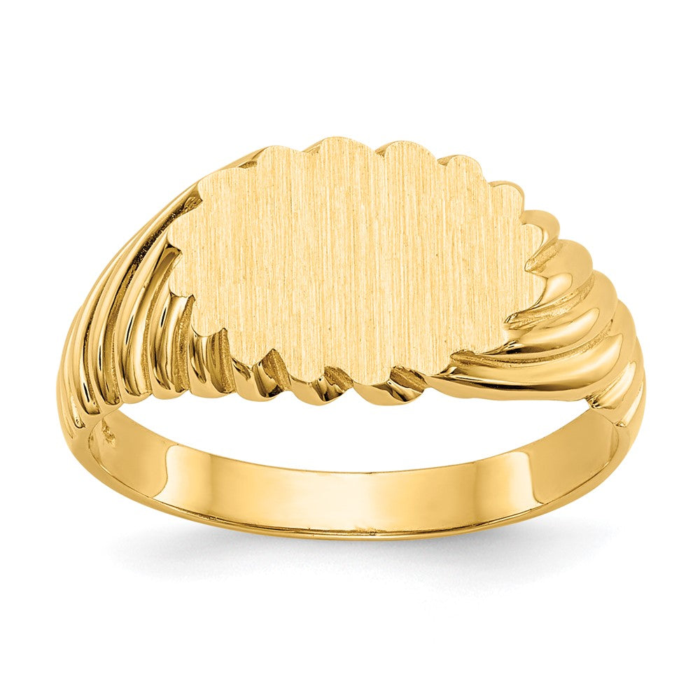 14K Yellow Gold 10.0x7.5mm Open Back Signet Ring
