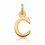 14ky Cutout Letter C Initial Pendant - Lifestyle View