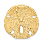 14K Yellow Gold Polished Fits up to 8mm on Both Small Sand Dollar Slide - Product Photo