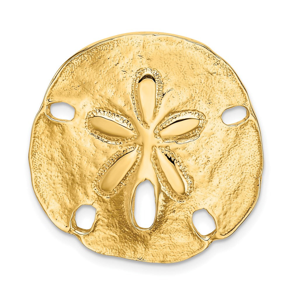 14K Yellow Gold Polished Fits up to 8mm on Both Small Sand Dollar Slide - Product Photo
