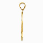 10K / 14K Yellow Gold Satin Diamond-cut Crooked Heart Pendant - Product Photo