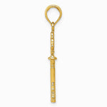 10K / 14K Yellow Gold Polished 3-D Hearts Key Charm - Product Photo