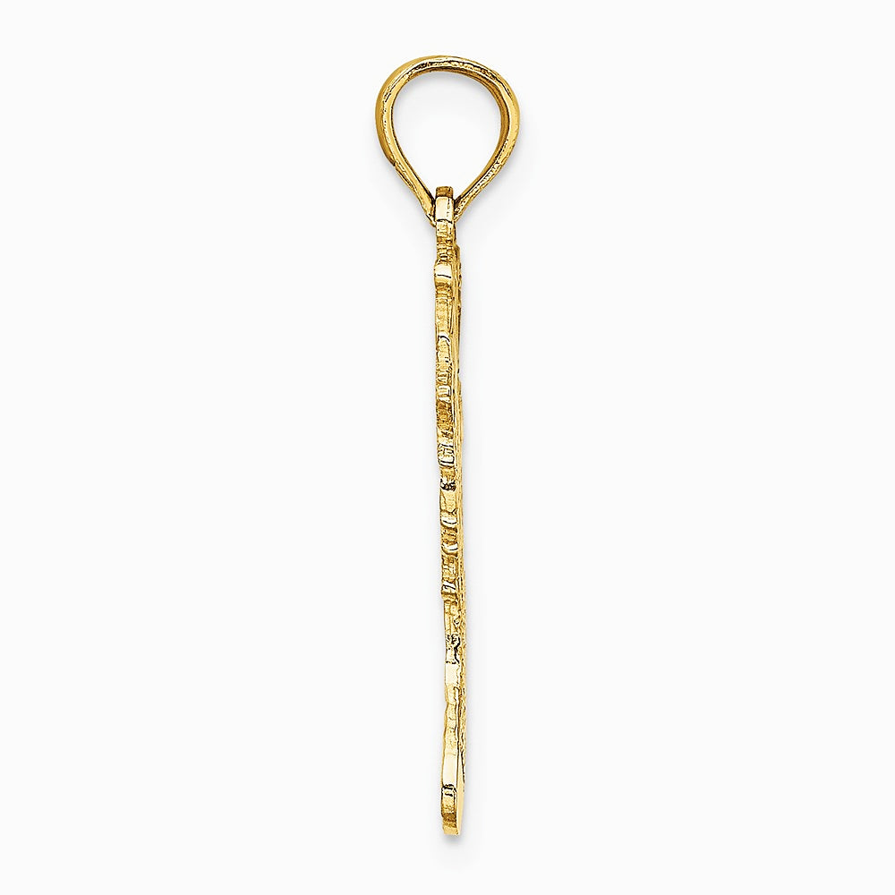 10K / 14K Yellow Gold Polished Christmas Stocking Pendant - Product Photo
