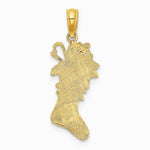 10K / 14K Yellow Gold Polished Christmas Stocking Pendant - Product Photo
