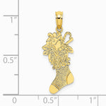 10K / 14K Yellow Gold Polished Christmas Stocking Pendant - Product Photo