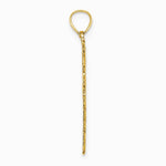 10K / 14K Yellow Gold Solid Polished Candy Cane Pendant - Product Photo