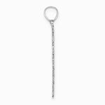 10K / 14K White Gold Solid Polished Candy Cane Pendant - Product Photo