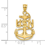 14k United States Navy USN Anchor Pendant - Product Photo