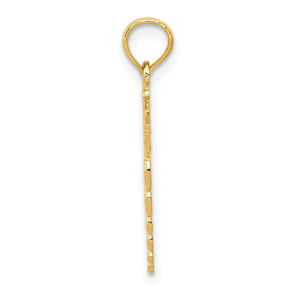 10K / 14K Yellow Gold Caduceus Pendant - Product Photo