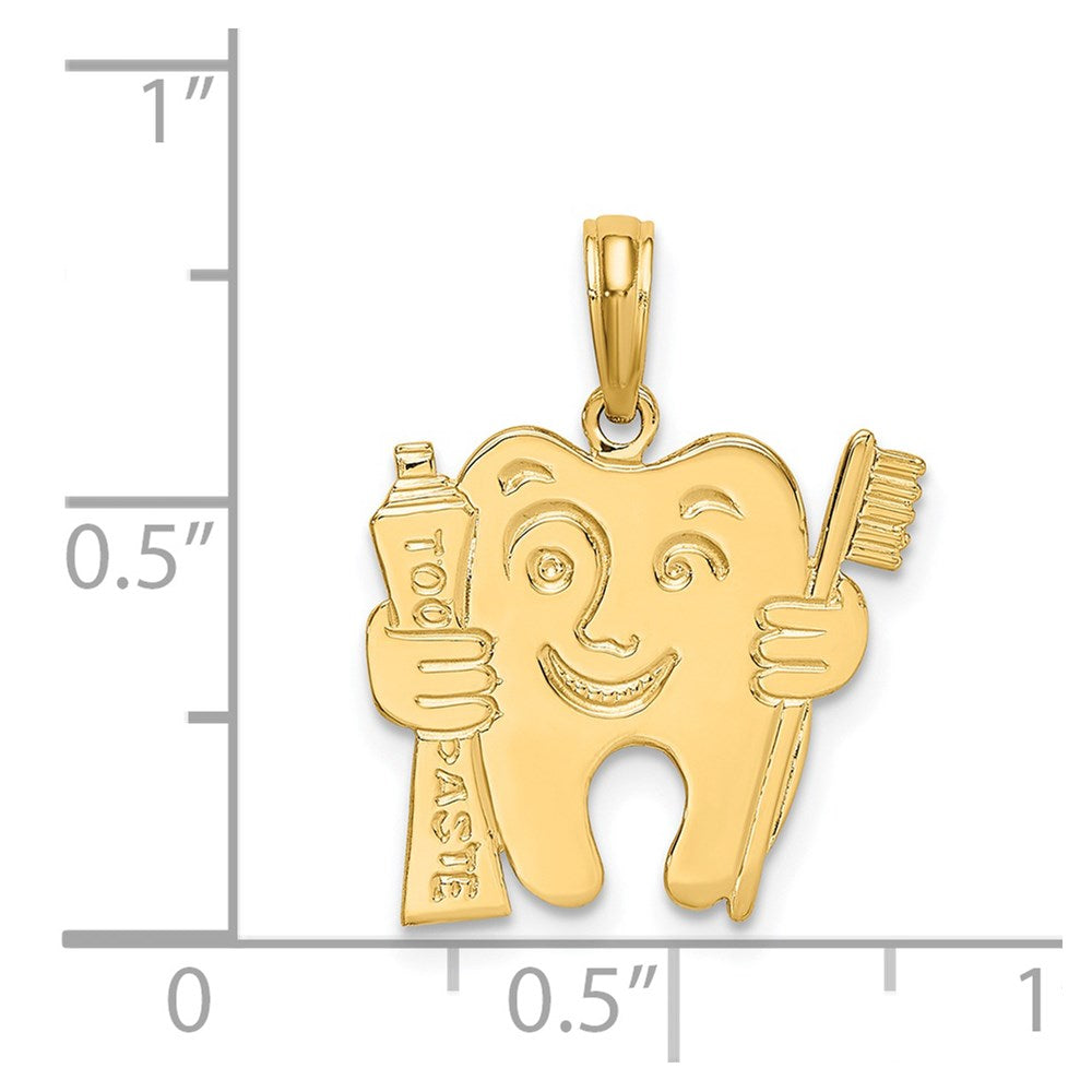 14k Polished Flat-Backed Dental Charm - Product Photo