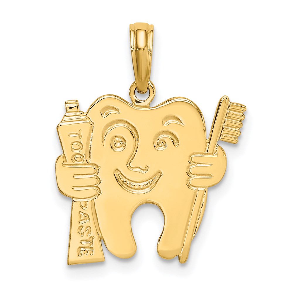 14k Polished Flat-Backed Dental Charm - Product Photo