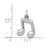 14K White Gold Polished Musical Notes Charm - Product Photo