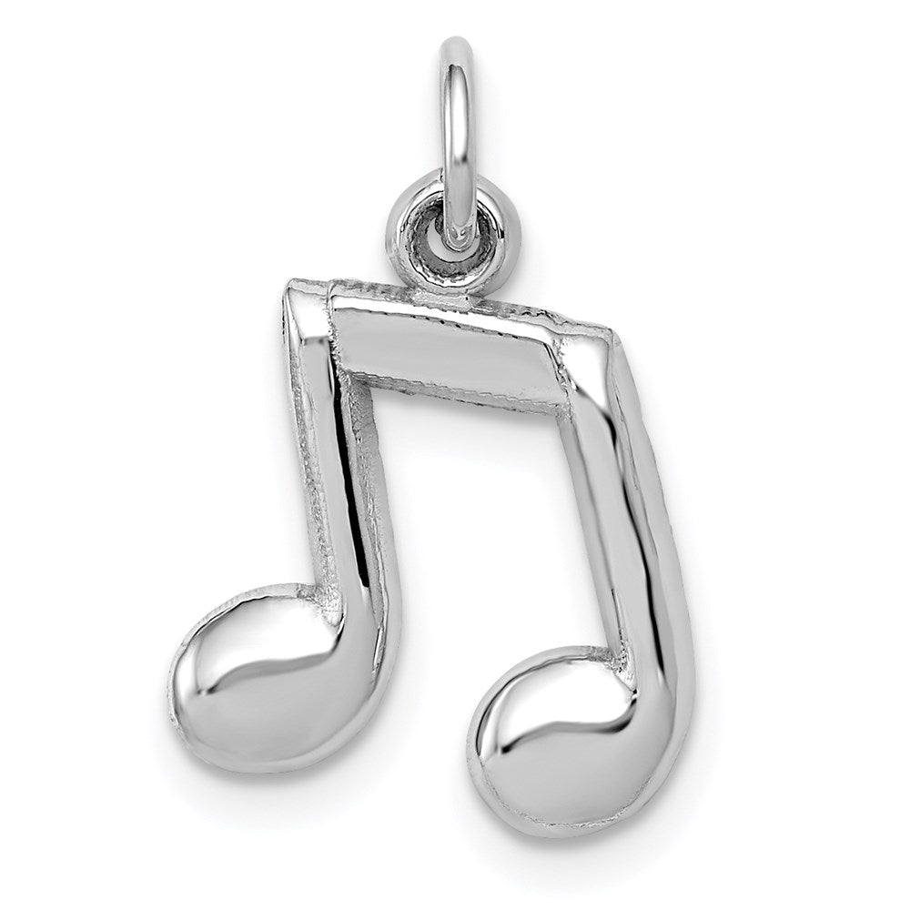 14K White Gold Polished Musical Notes Charm - Product Photo