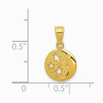 10K / 14K Yellow Gold Moon & Stars Pendant - Product Photo