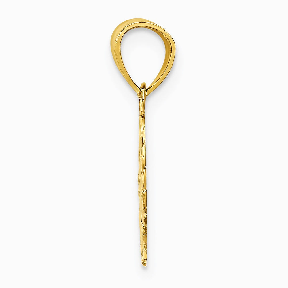 14K Yellow Gold Polished Sun with Face Pendant - Product Photo