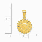 14K Yellow Gold Polished Sun with Face Pendant - Product Photo