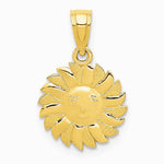 14K Yellow Gold Polished Sun with Face Pendant - Product Photo
