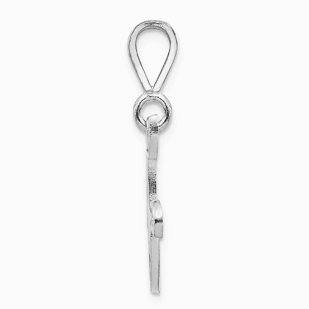 10K / 14K White Gold 10KW Filigree Initial F Pendant - Product Photo