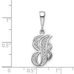 10K / 14K White Gold 10KW Filigree Initial J Pendant - Product Photo
