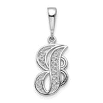 10K / 14K White Gold 10KW Filigree Initial J Pendant - Product Photo