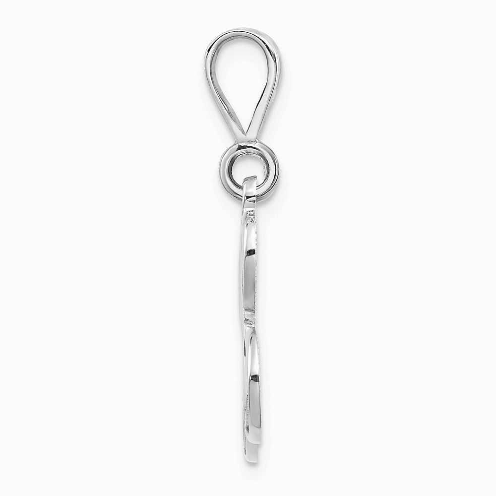 10K / 14K White Gold 10KW Filigree Initial L Pendant - Product Photo